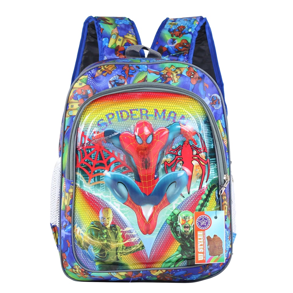    ocean   tas ransel sekolah anak tk sd tas lampu nyala led karakter superhero spiderman premium be