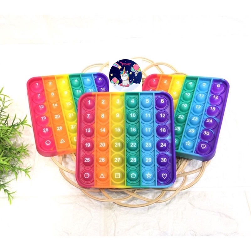 NEW POP IT/pop it fidget/viral/tiktok/mainan murah/mainan hits-Kotak Angka Rainbow