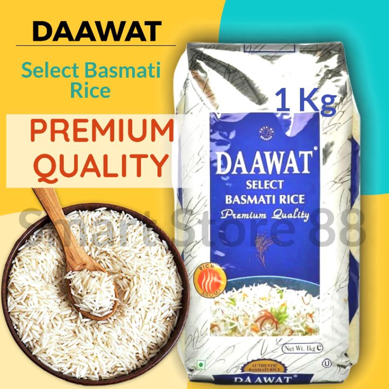 

DAAWAT BASMATI RICE 1KG PREMIUM QUALITY DAAWAT BERAS KUALITAS PREMIUM PILIHAN