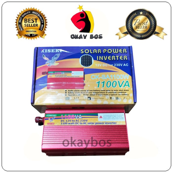 Perubah Arus Aki-Dc Ke Listrik-Ac - Power Inverter 1100W Kiseki