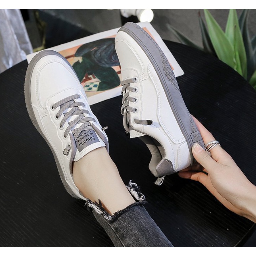 Sepatu Sneakers Wanita Casual ala Korea Kualitas Super Premium SP28-GREY