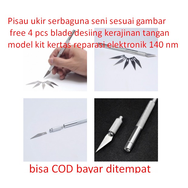 

Pisau ukir serbaguna seni sesuai gambar free 4 pcs blade desiing kerajinan tangan model kit kertas r