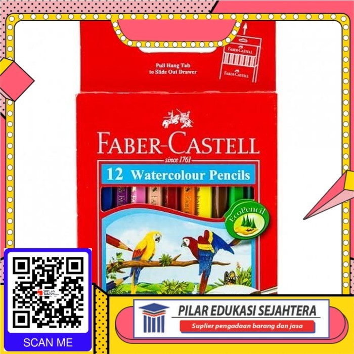 

PENSIL WARNA FABER CASTELL 12 WARNA WATERCOLOUR MINI MURAH