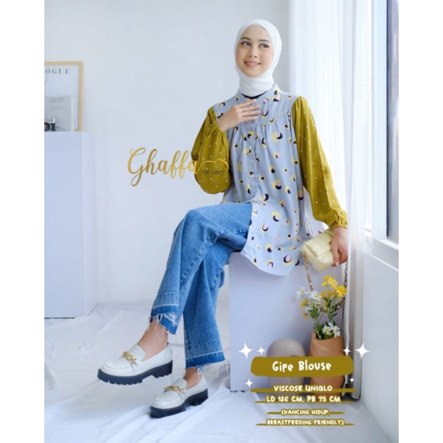 Blouse motif cantik modern / Gife blouse by ghaffa the label / Blouse muslimah kekinian