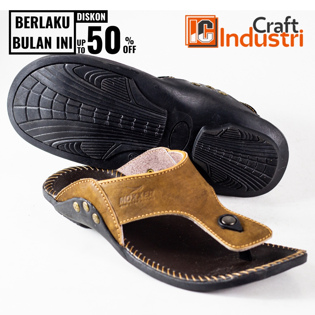 SANDAL KULIT ASLI JAPIT MOXXXER PRIA , SENDAL JEPIT KULIT FULL UP TERBARU