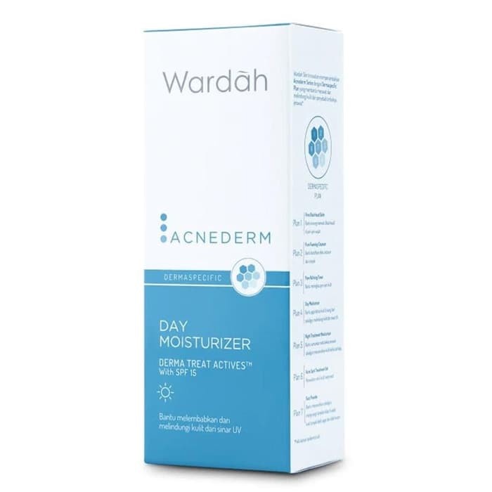 Wardah Acnederm Series Cleanser Toner Day Night Cream Acne Pore Blackhead Gel Face Powder