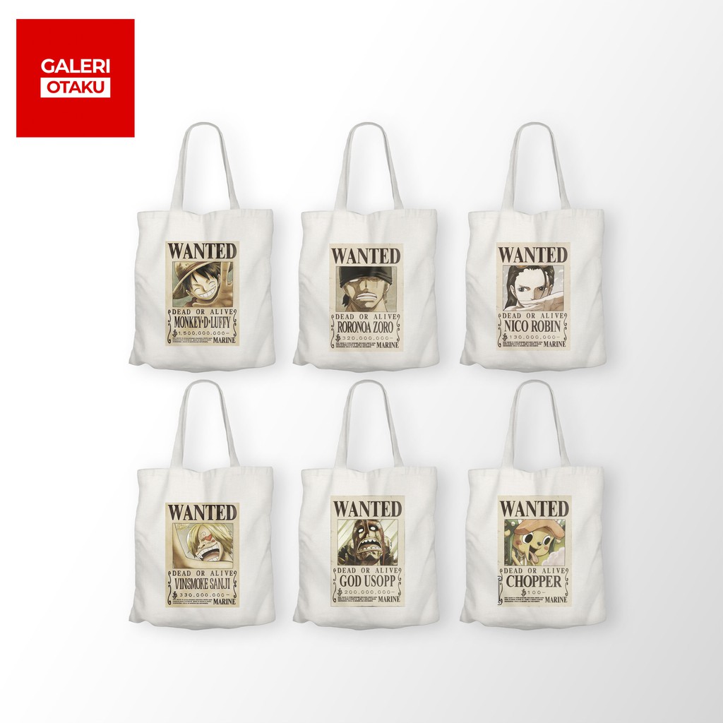 TERMURAH TOTE BAG ANIME ONE PIECE / BOUNTIES KATALOG / TOTE BAG KANVAS 28cm x 38cm