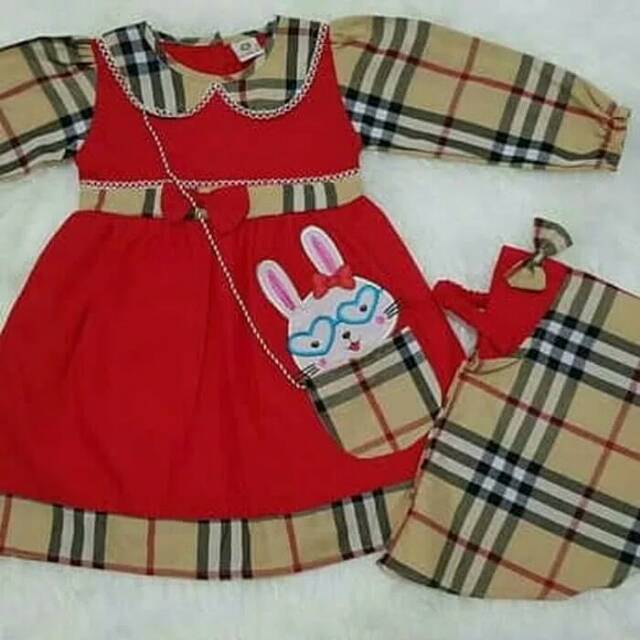 Baju Muslim Anak Bayi Perempuan Gamis Bayi Perempuan Set Jilbab Bunny