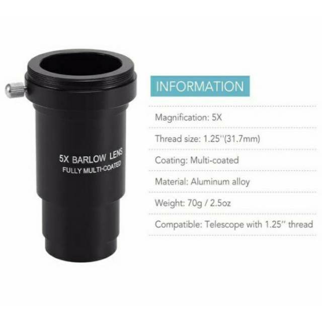 Lensa barlow 5x Untuk Teleskop Bintang