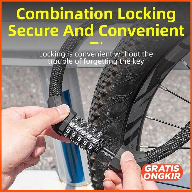 Gembok Sepeda Bicycle Lock Kode Angka 4 Digit