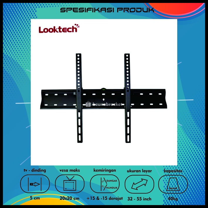 Bracket TV 32 43 55 50 40 42 60 49 65 70 75 Inch Dijamin Cocok LED LCD Plasma 32 - 75 In 2 Arah Universal Breket TV Briket TV Braket TV Gantungan TV Tembok Tempelan TV Dinding BB1 75T