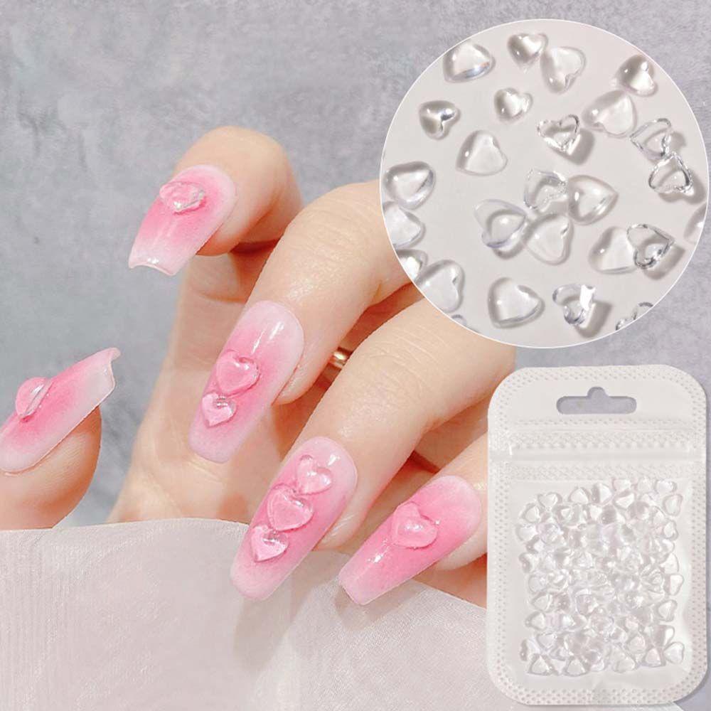 Mxbeauty 3D Nail Art Perhiasan Lucu Putih Manicure Resin Nail Drills Aksesoris Kuku Set