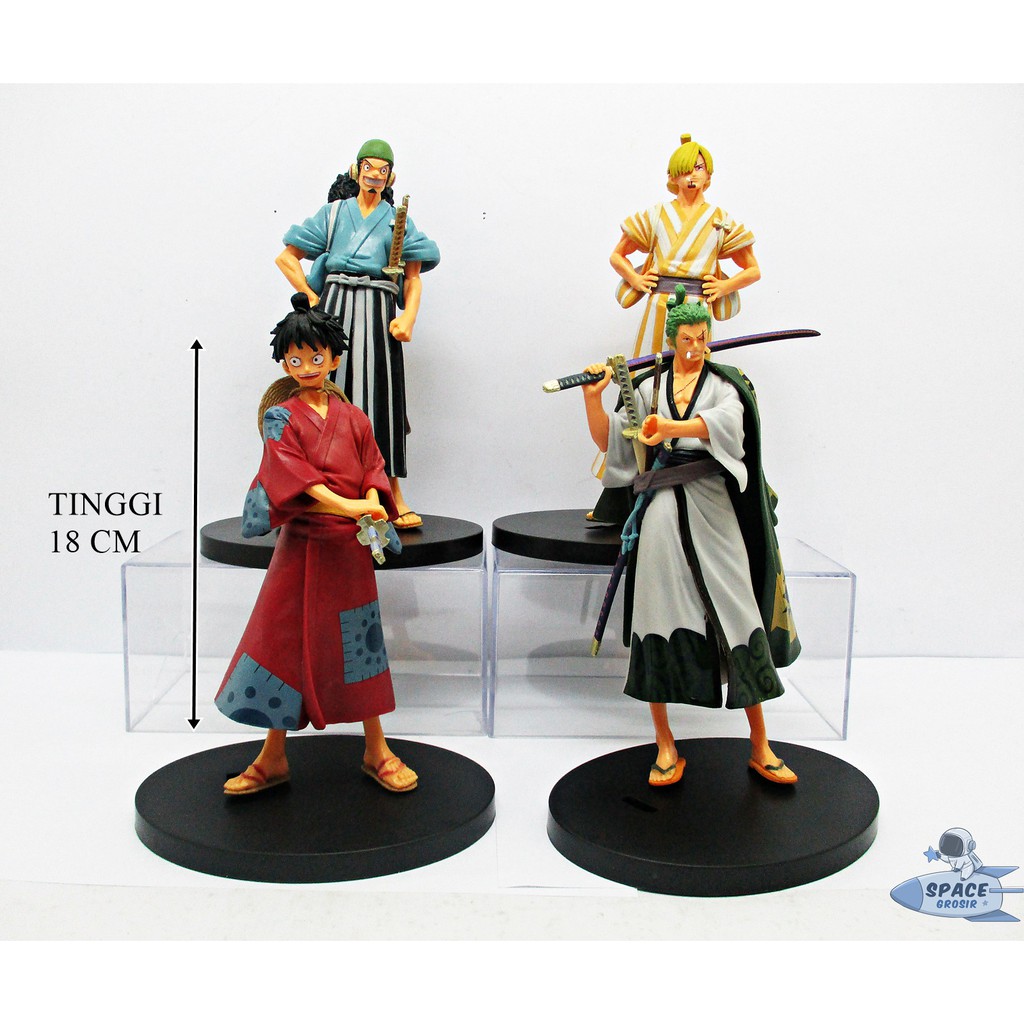 Figure Set 4 One Piece Luffytaro Zorojuro Sangoro Usohachi Arc Wano