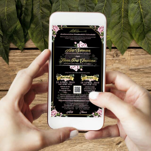 [BONUS JPG] Undangan Digital Video Bentuk Cetak Panjang Portrait Full Layar murah