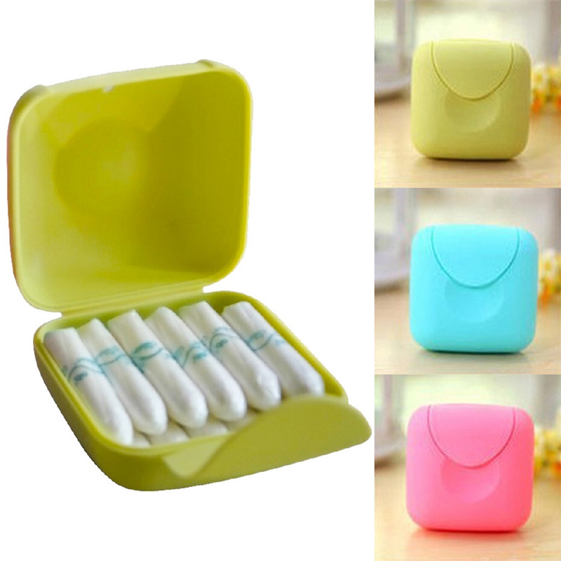 Durable Tampons Storage Box/Outdoor Travel Portable Lightweight Mini Tampons Case/Women Sanitary Napkin Tampons Box Holder Random Color