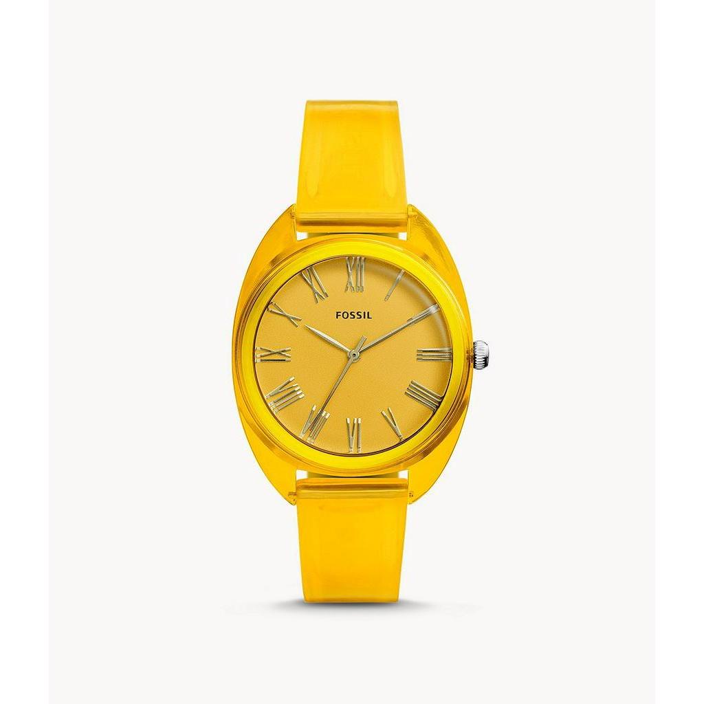 Fossil Jude Three-Hand Yellow Silicone Watch [ES4860]