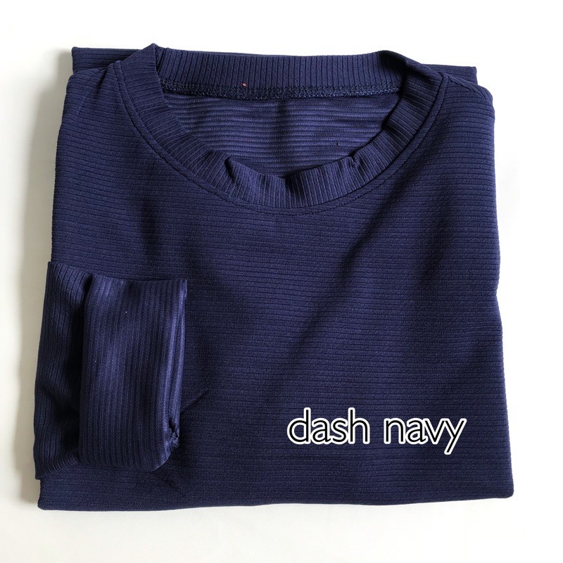 longsleeve rib basic sweater premium baju lengan panjang KALLYOUTFIT-DASH NAVY