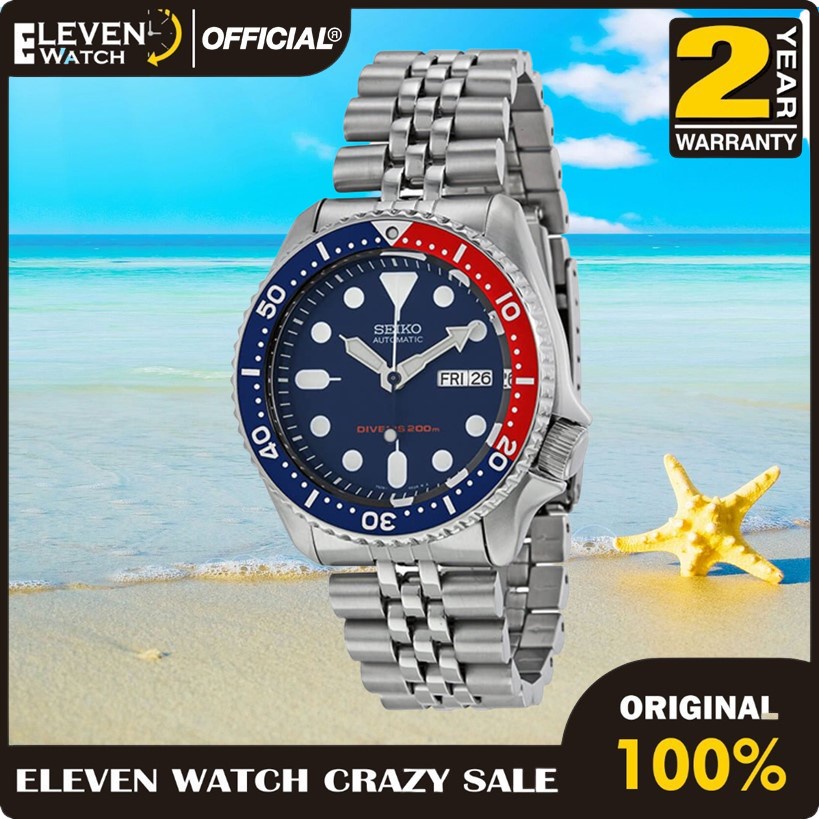 Jam Tangan Pria Seiko SKX009K2 Blue Dial Automatic Divers Garansi 2 Tahun