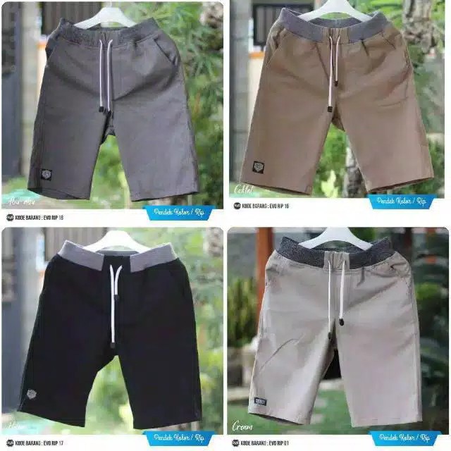 CHINOS PENDEK PINGGANG KARET - CHINOS PENDEK KOLOR - CHINO PENDEK RIP PREMIUM TERLARIS-TERMURAH