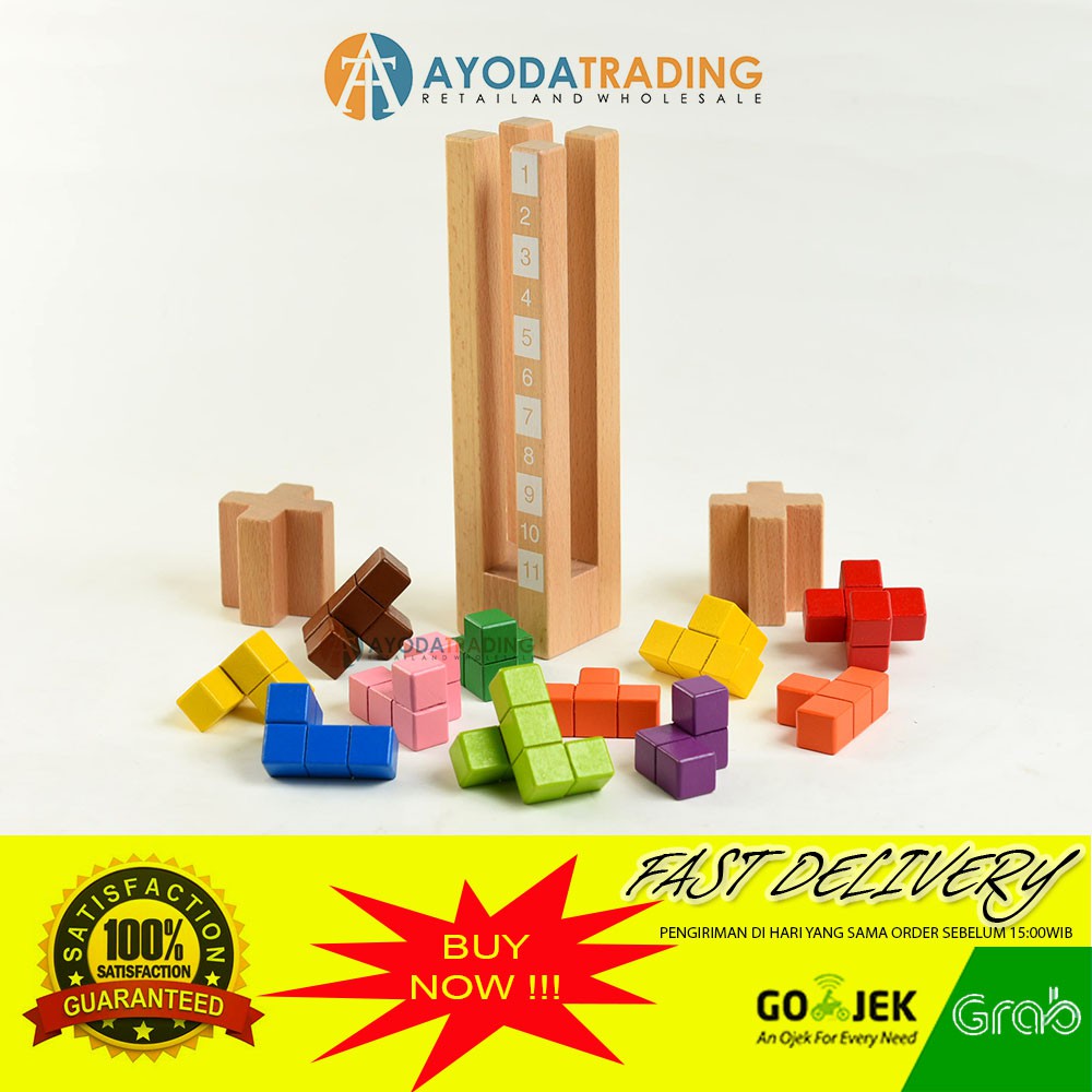 Ikuno Tower Katamino Tetris 3D Family Game Anak Jenius