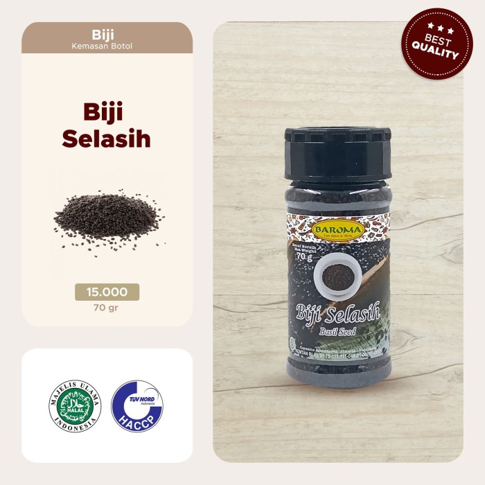 

Biji Selasih / Basil seed 70g - Baroma Bumbu Rempah