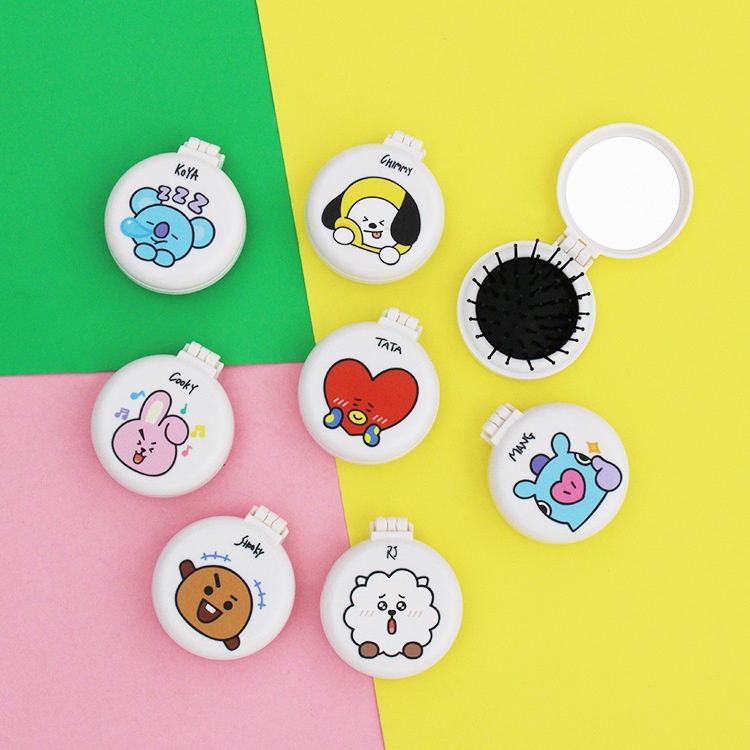 Kawaii Kartun Anime Sisir Portabel Cermin Mainan Mewah Untuk Hadiah Anak Perempuan In Stock New Arrival