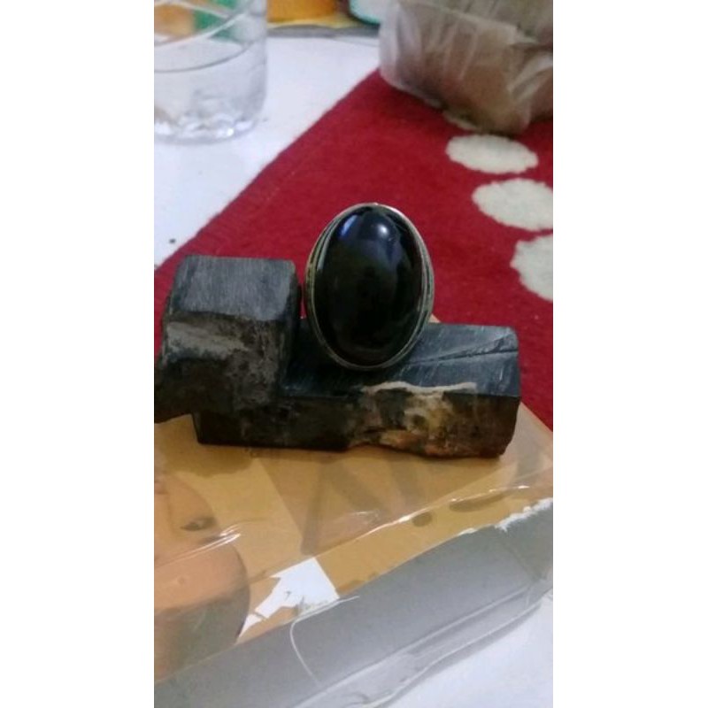 Cincin Batu Fosil Kayu Galeh Kelor Model Poles Jadul kuno Ready Liontin Giok poles Kuno Urat Putih