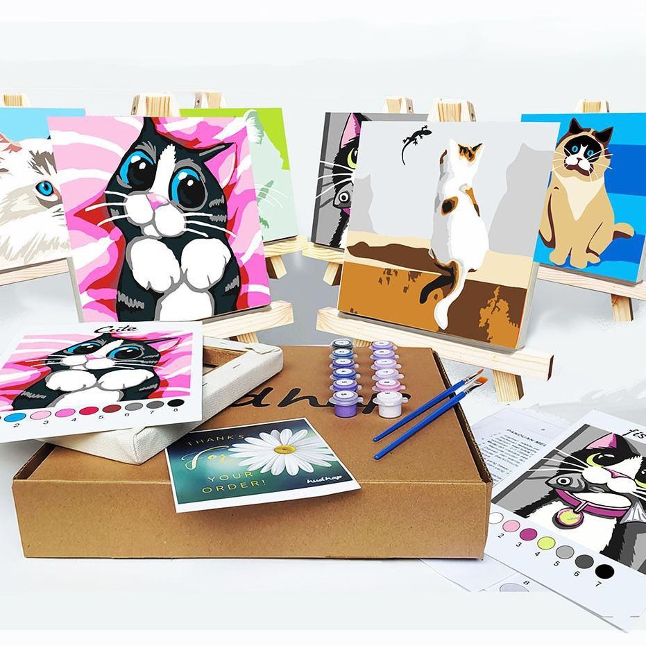 

Terbaik.. Paint by number Cat series Frame canvas 20 x 20 cm