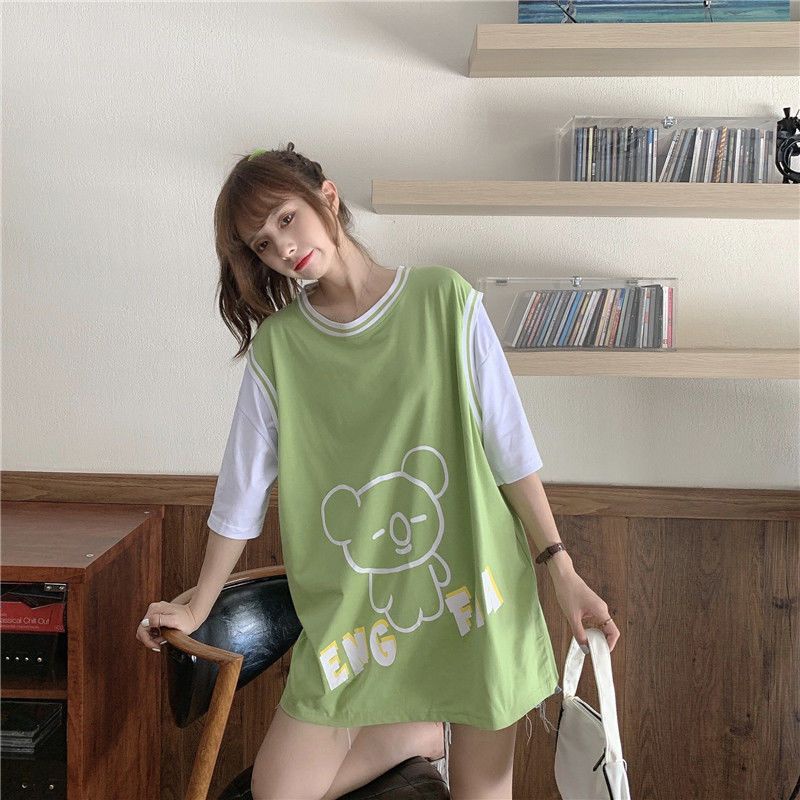 [littlecrab] Kaos Oversize Kasual Motif Koala Pink Putih Hijau Soft Color T-shirt Rompi Couple Unisex Atasan Bigsize Berkualitas Sablon Koala Eng Faa Korean Style