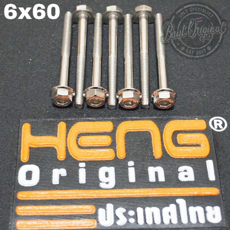 baut probolt 2kunci 2 kunci stainless 6x60 drat 10 panjang 6cm original heng thailand silver