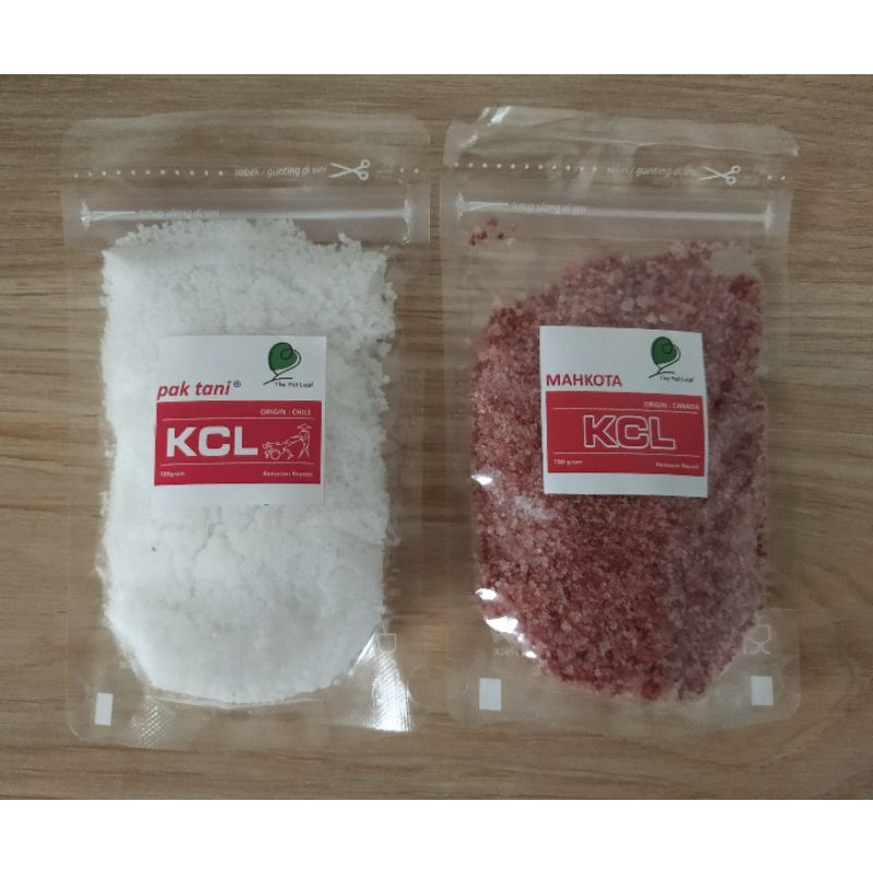 PUPUK BUAH KALSIUM KCL PUTIH PAK TANI, KCL MERAH MAHKOTA KEMASAN 100 GRAM