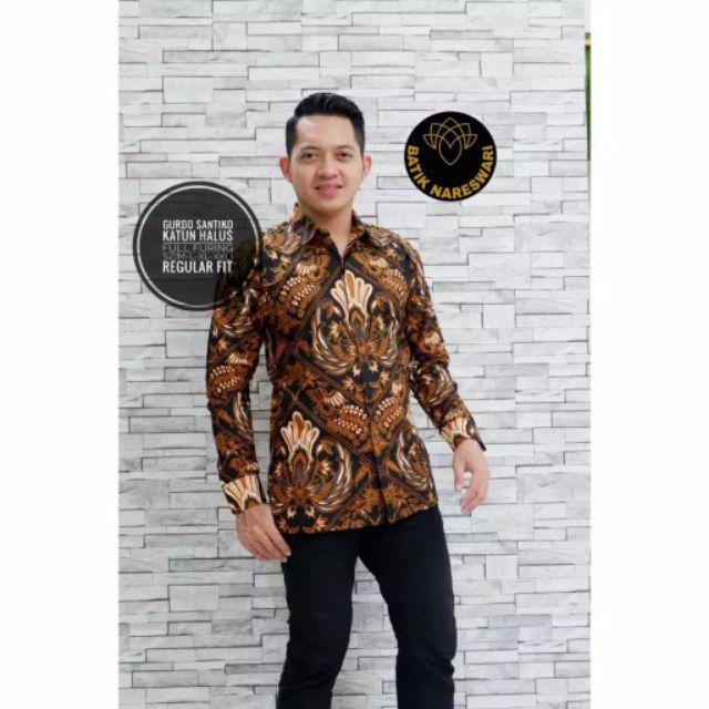 (1kg=4pcs) Kemeja Batik Lengan Panjang Batik Parikesit Batik Solo Seragam Batik