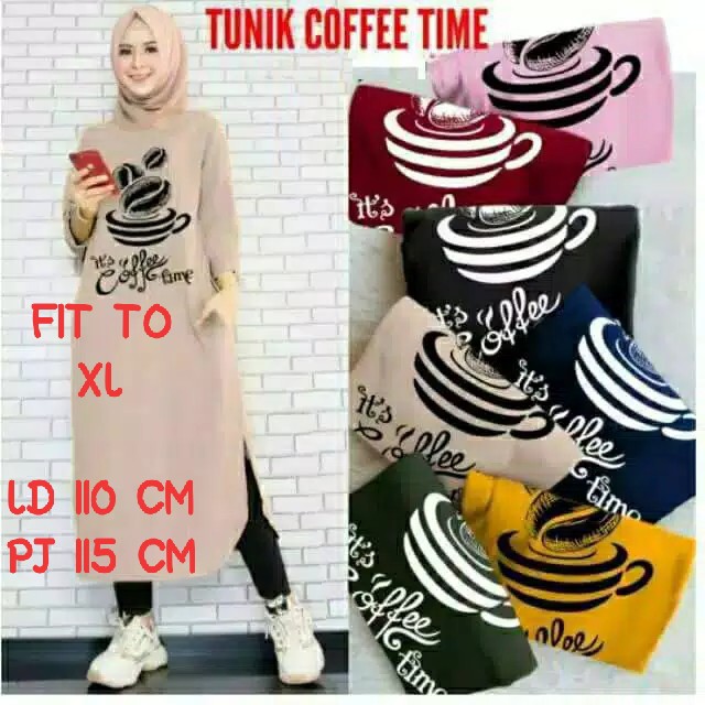 Tunik Kopi Time / Coffee Time [ LD 110 P 115 ]