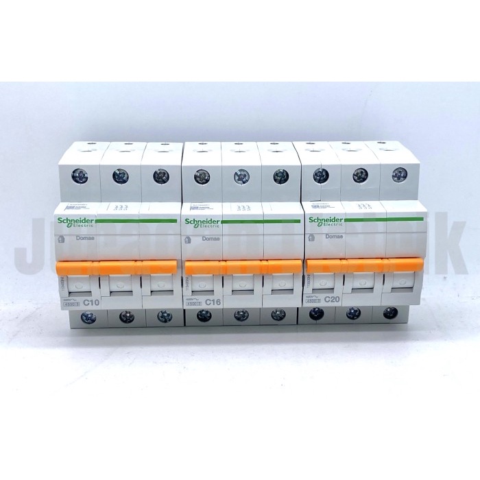 MCB SCHNEIDER DOMAE 3 PHASE 6/10/16/20A AMPERE - 10ampere