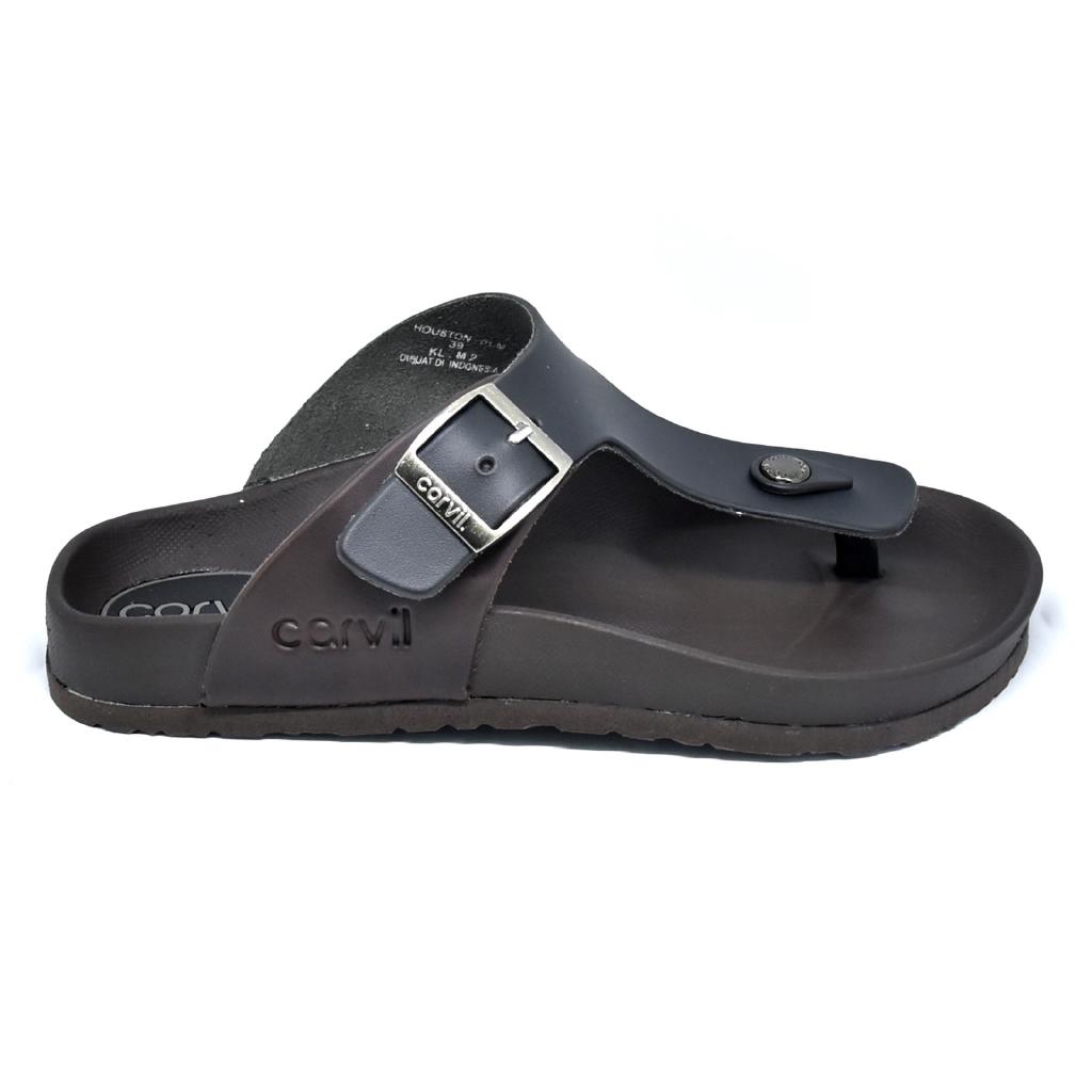  Carvil  Sandal  Pria  Houston 01 M Black Shopee  Indonesia