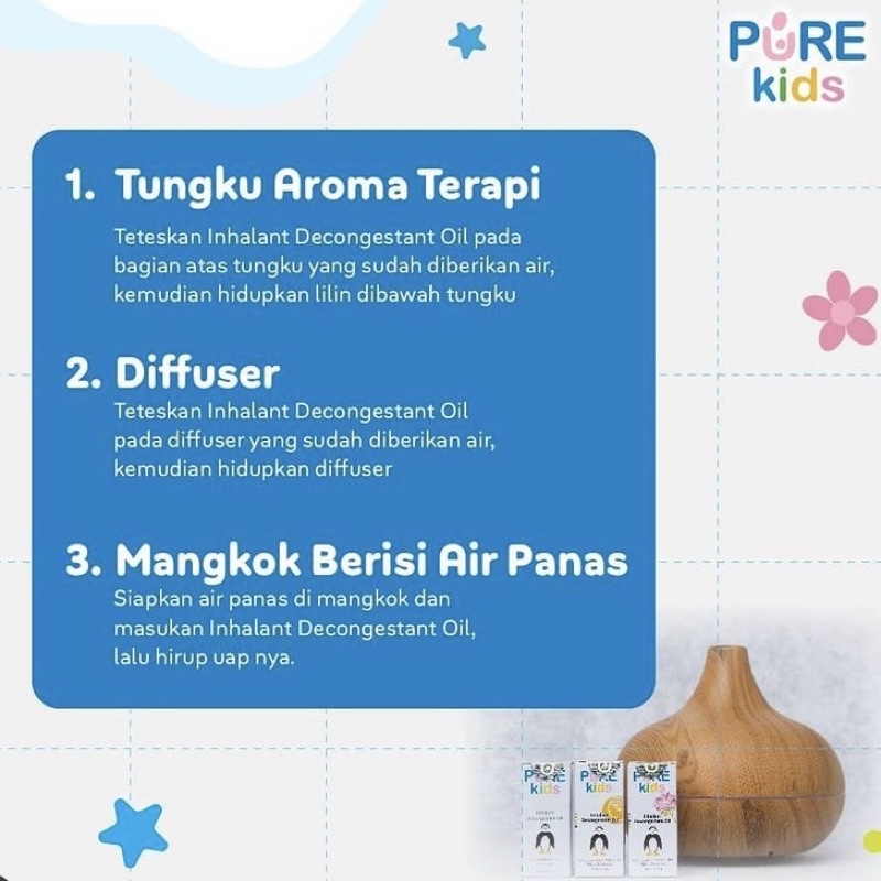 PURE KIDS Kid Purekid Purekids Baby Inhalant Decongestant Oil Obat Pelega Hidung Tersumbat Bayi 10ml 10 ml Original Lemon Geranium Aromaterapi Aromatherapy Murah Termurah