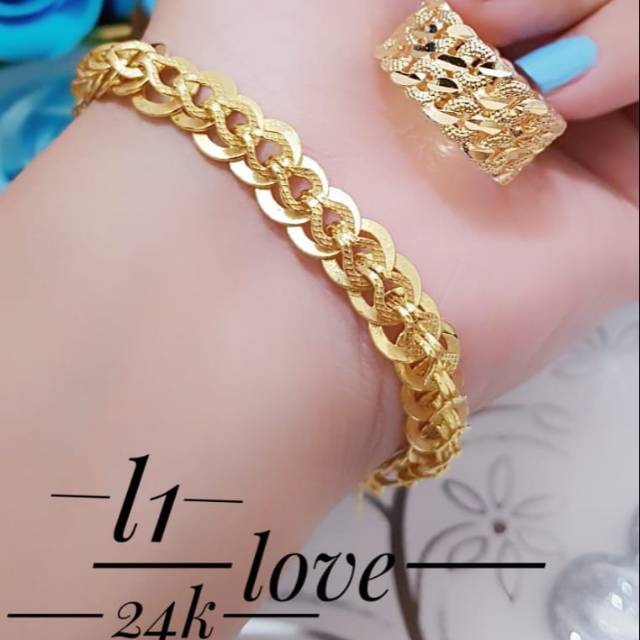 Gelang cincin lapis emas 24k 053