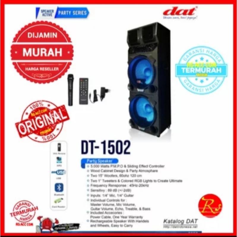SPEAKER TROLLEY DAT 1502 SPEAKER BLUETOOTH PORTABLE DAT DT 1502 ORIGINAL