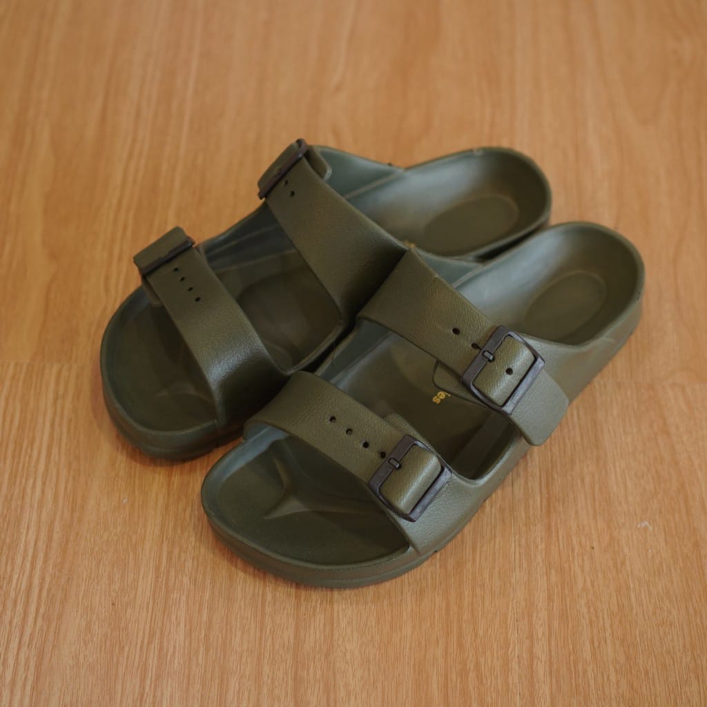 Sandal Slipon Sandal Pria Strap Sendal Cowok Hush Puppies Sandal Slop Polos Terbaru