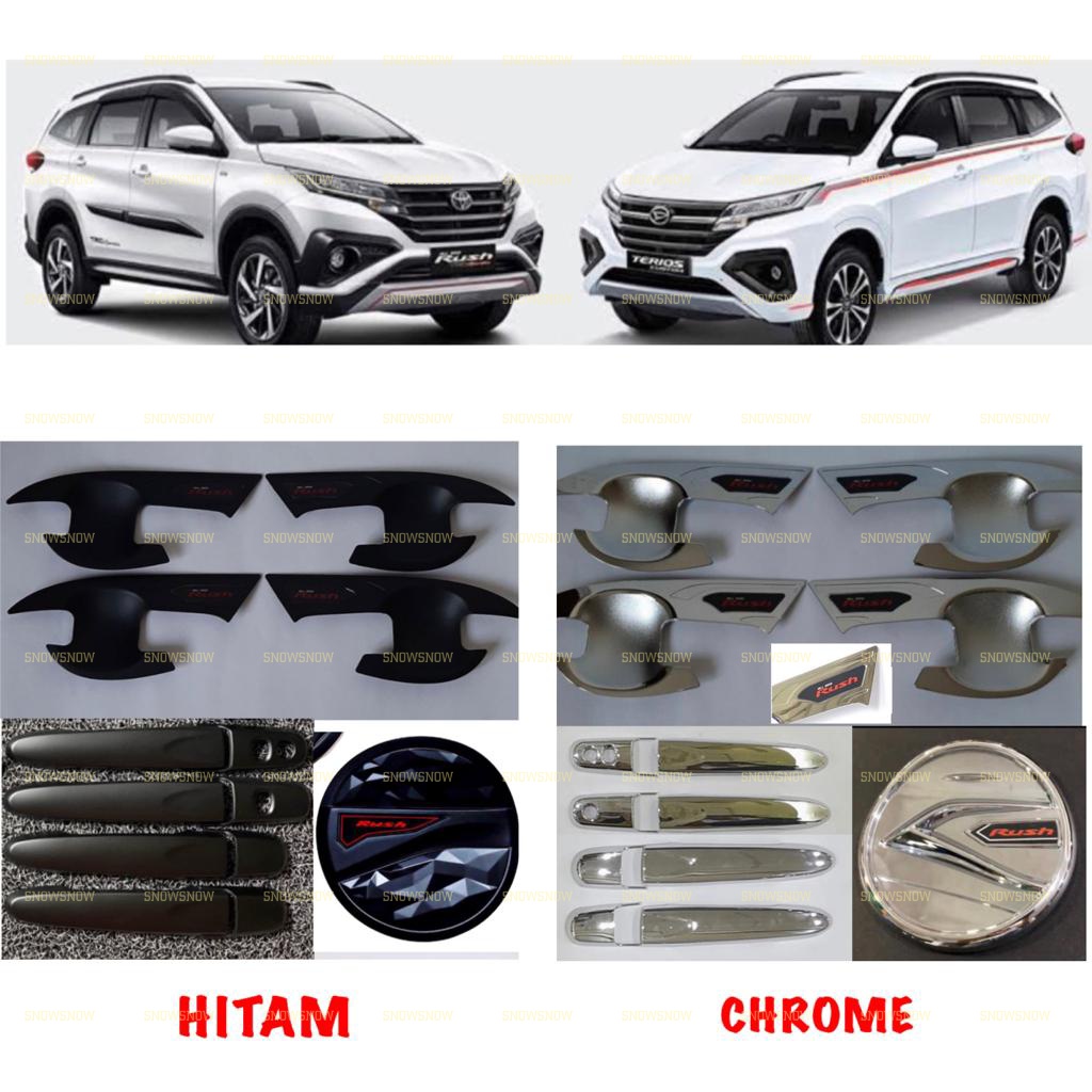 Paket Outer Handle Tank Cover All New Rush Terios 2018 2022 2023 GR SPORT Platinum Hitam Chrome