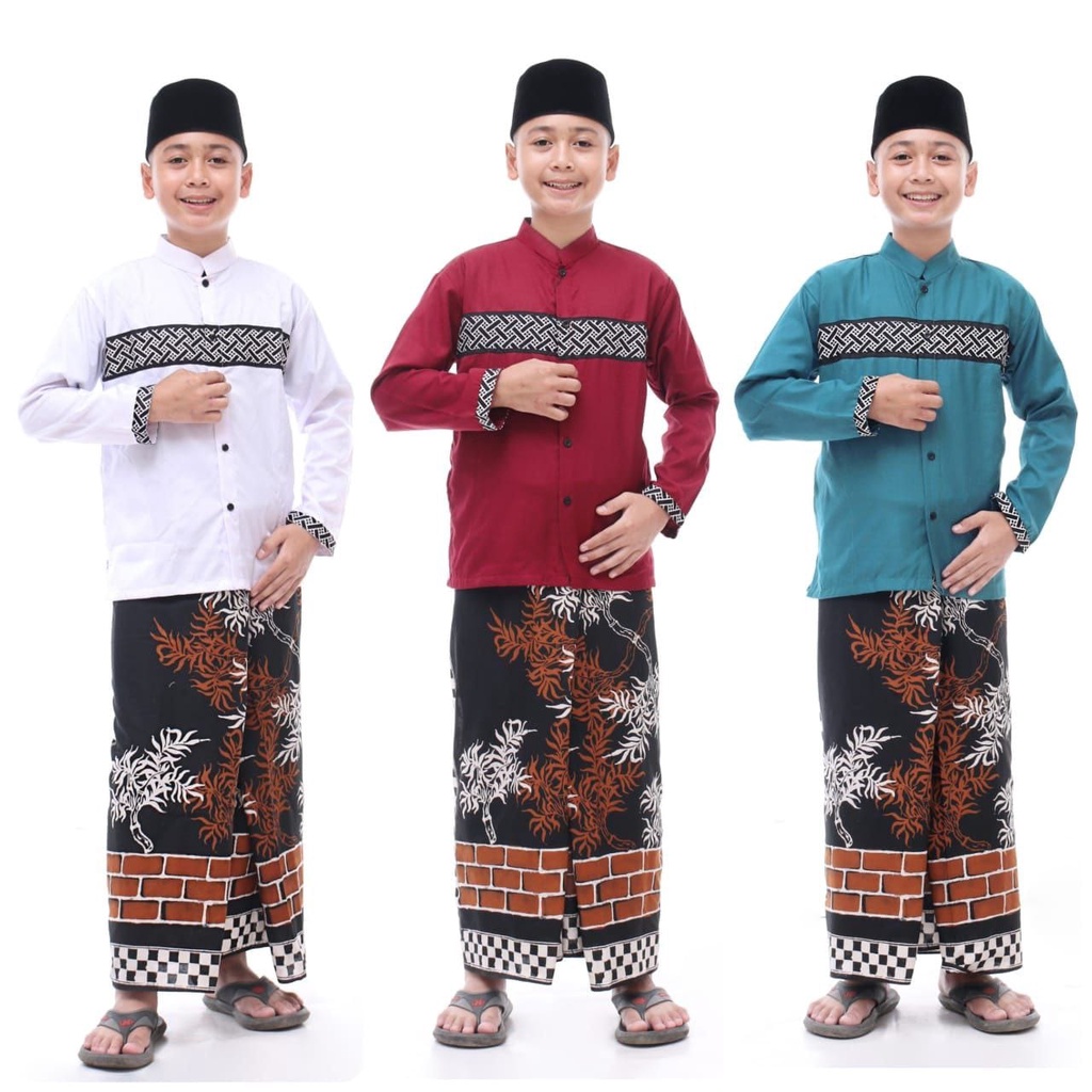 Baju Koko anak remaja SD SMP |  Koko anak kombinasi batik | koko Gus azmi