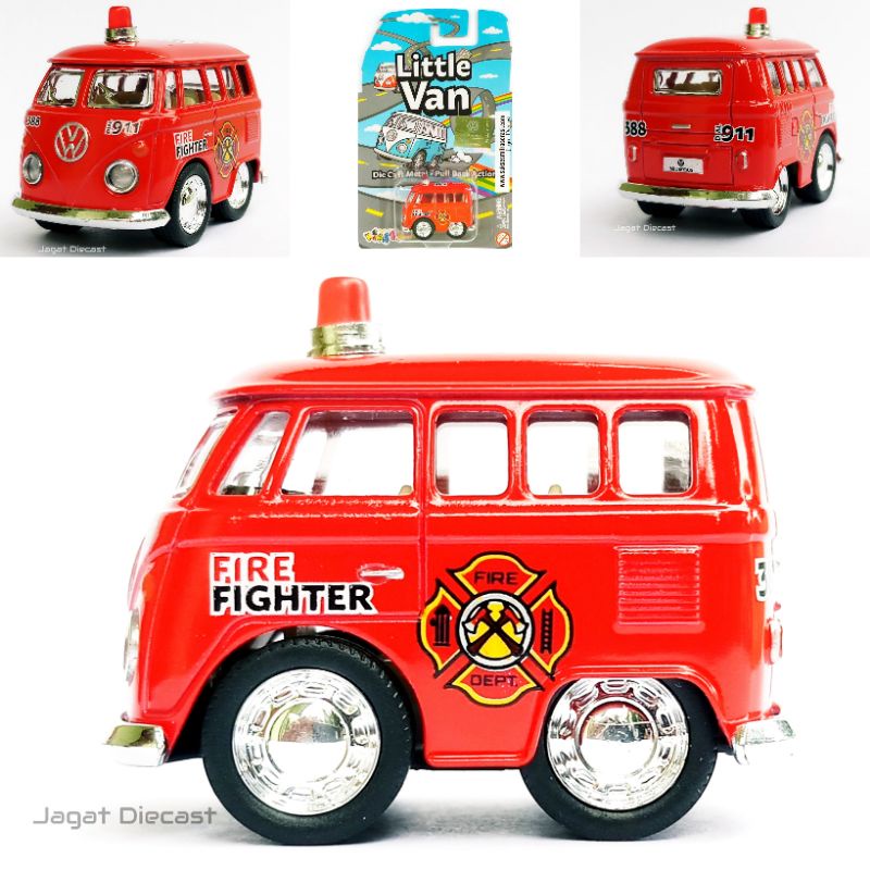 Kinsfun Choro Volkswagen Little Van Fire Fighter VW Kombi Bantet Damkar