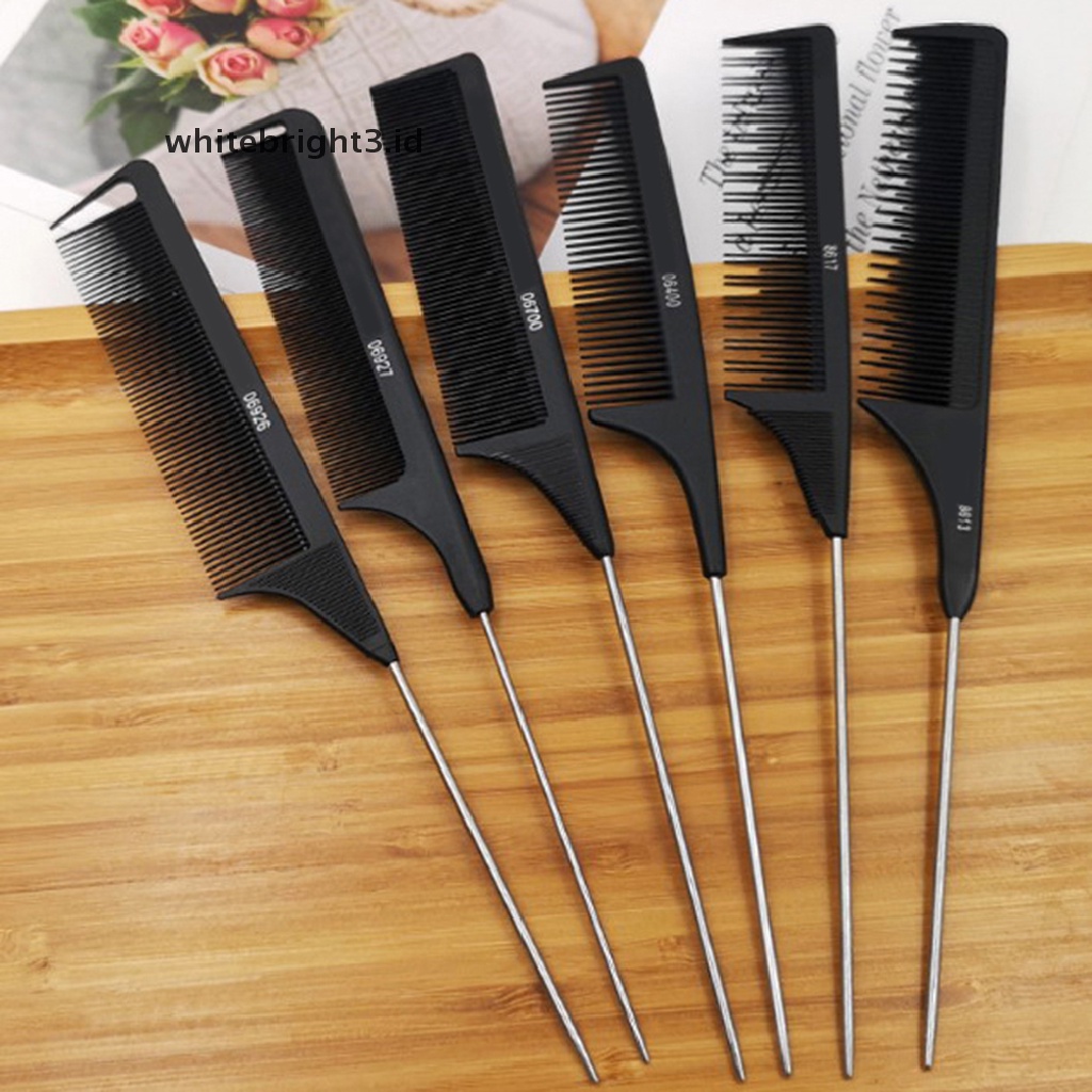 (whitebright3.id) Sisir Rambut Profesional Bahan Stainless Steel Untuk Salon