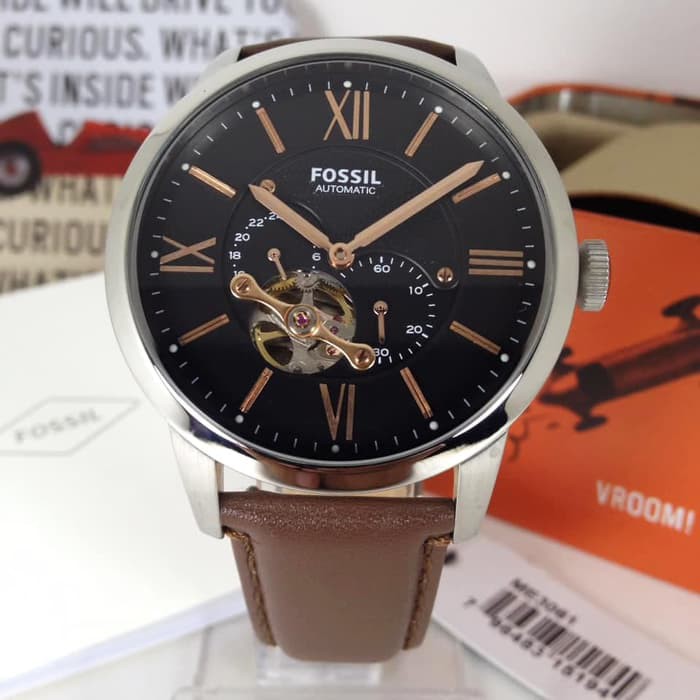 JAM TANGAN PRIA FOSSIL ORIGINAL JAM FOSSIL ME3061 AUTOMATIC Garansi Ori Box Asli Leather