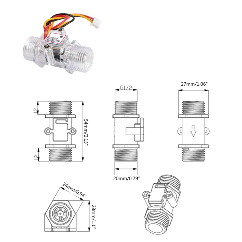 Zzz G1 / 2 &quot;Flow Meter / Flow Meter PCB Elektronik Sensor Pengukur Aliran Bensin / Minyak Tanah