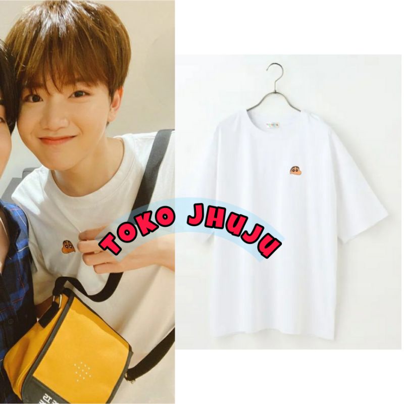 Baju Kaos Treasure Junkyu Style kepala sincan logo  kecil