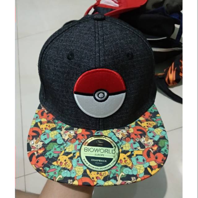 Topi Hat Snapback Original Gambar Pokemon 3D Printing 3D Printed Karakter Pokemon Bioworld Europe