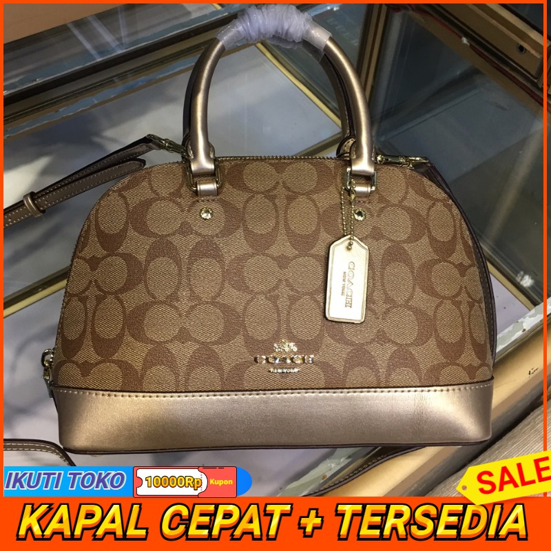 Coach F31156 Gold Shell bag women handbag leather shoulderbag sling bag tas wanita