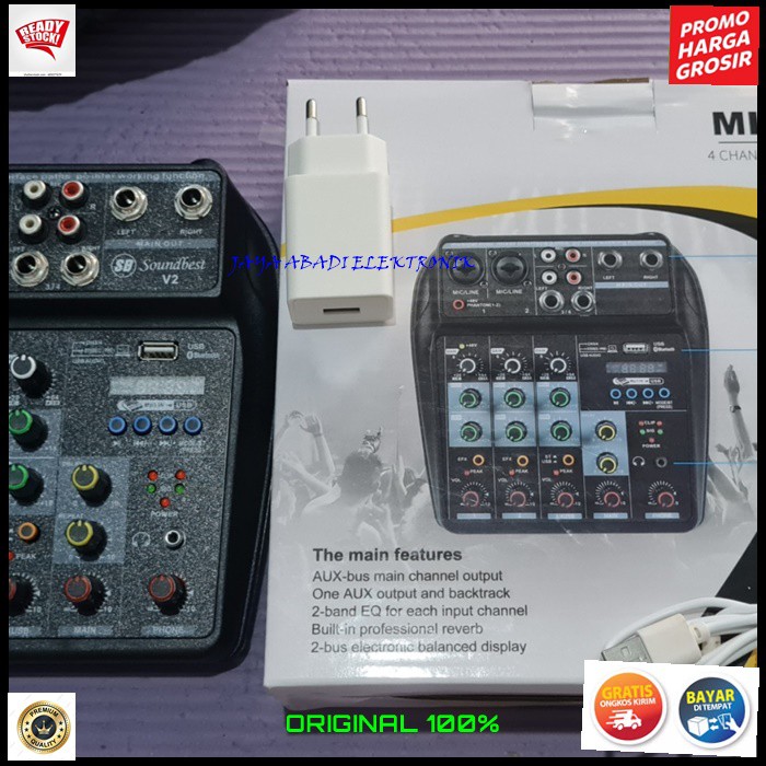 G559 ORIGINAL MIXER KARAOKE SOUNDBEST BLUETOOTH MIXING 4 CHANNEL USB BLUETOTH BLUETUT BLUTUT RECORDING PODCAST LIVE MUSIC MUSIK AUDIO SOUND SUARA ARTIS HEADSET HEADPHONE PREMIUM AUX EQ DC PRO PROFESIONAL DJ HIFI  BELI INI GK AKAN KECEWA BAGI YG SUKA NYANY