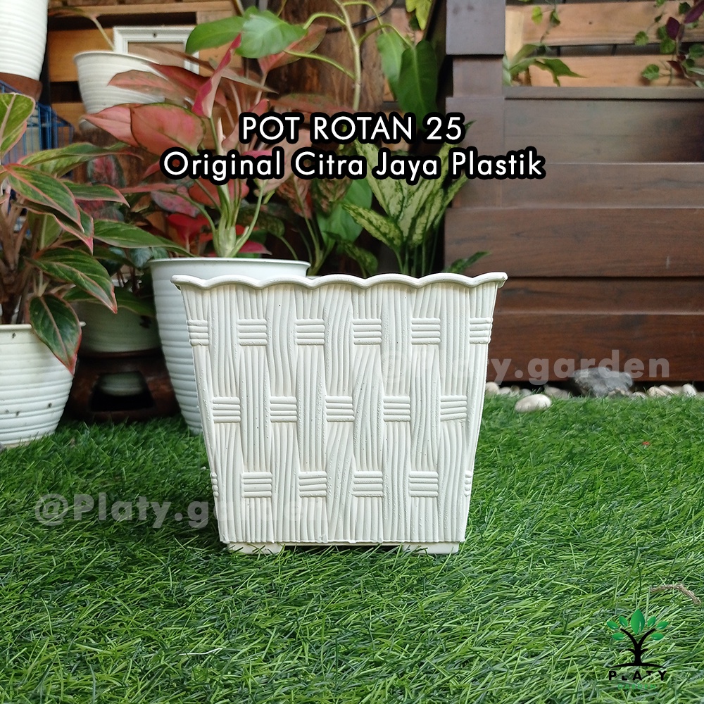 Pot Segi Rotan | Pot Kotak | Merk Citra Jaya Plastik